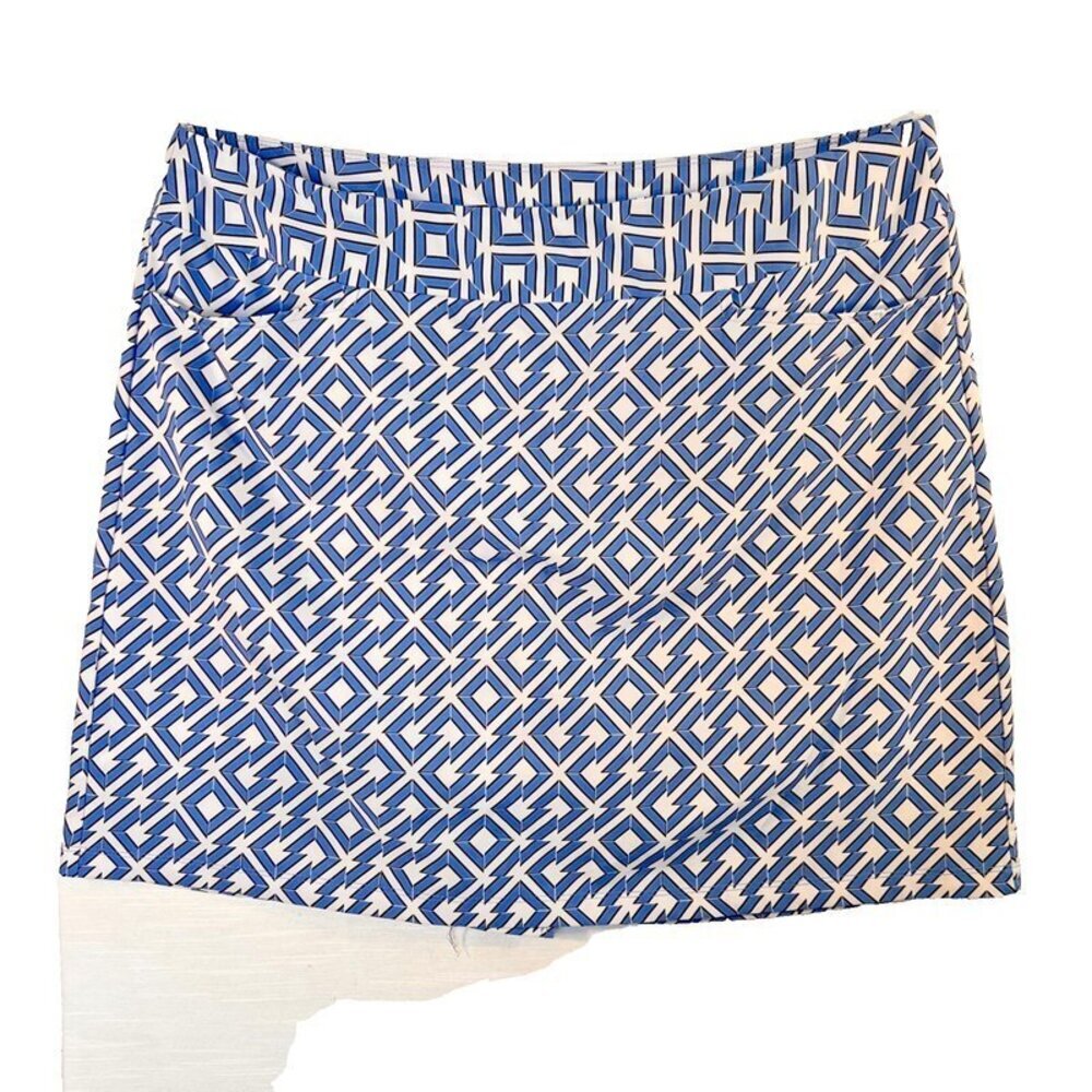 Mimosa - Women's L Skort Geometric Print 3-Pocket Stretch Tennis Golf 4" Inseam